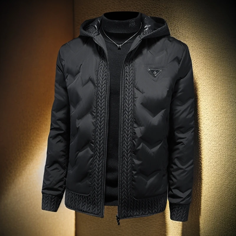 维斯克纳冬季羽绒服男欧美连帽商务休闲加厚保暖青年白鸭绒外套潮