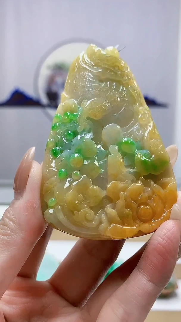 未镶嵌定制翡翠5160MM-毛货挂件106