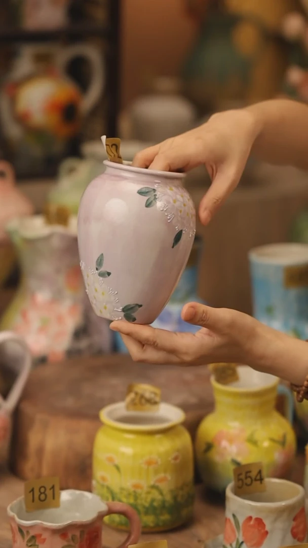 陶瓷172景德镇设计师手作花器摆件侘寂风