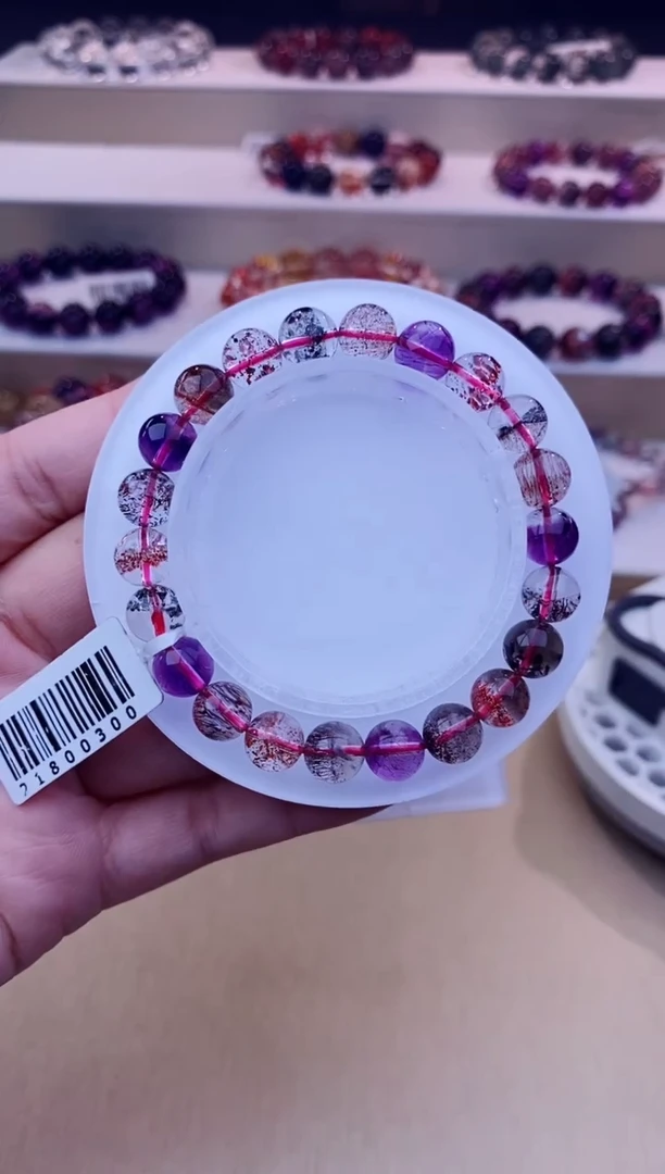 未镶嵌手链水晶黑加仑超七单圈8m+