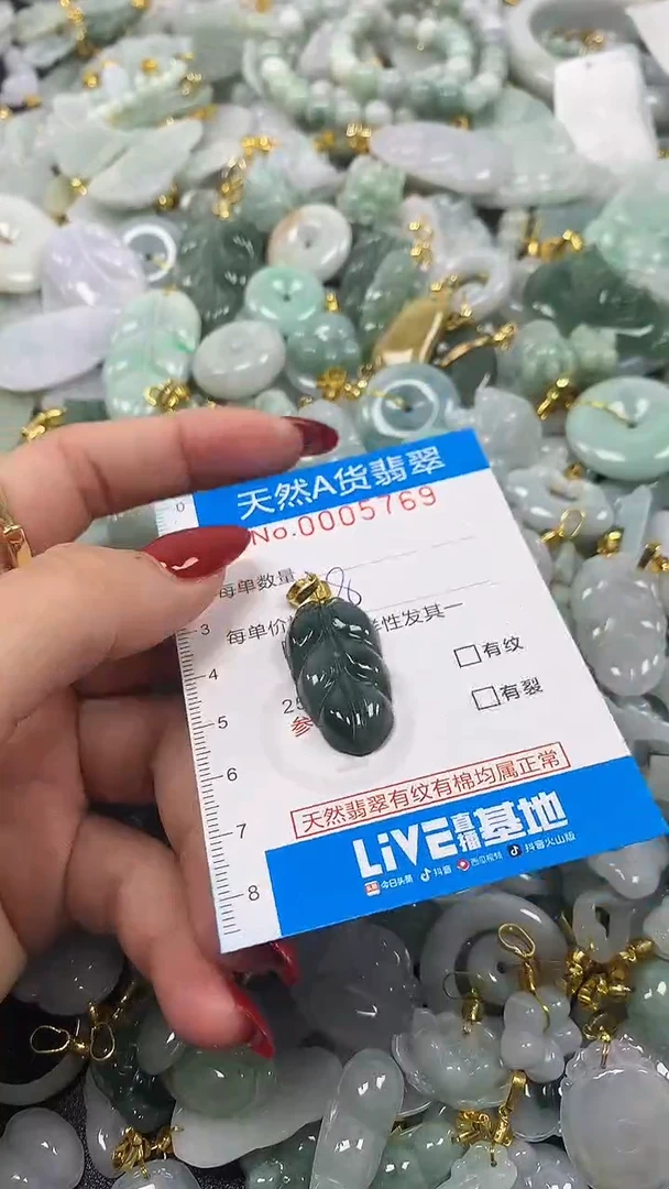 颈饰未镶嵌翡翠净货挂件-5769