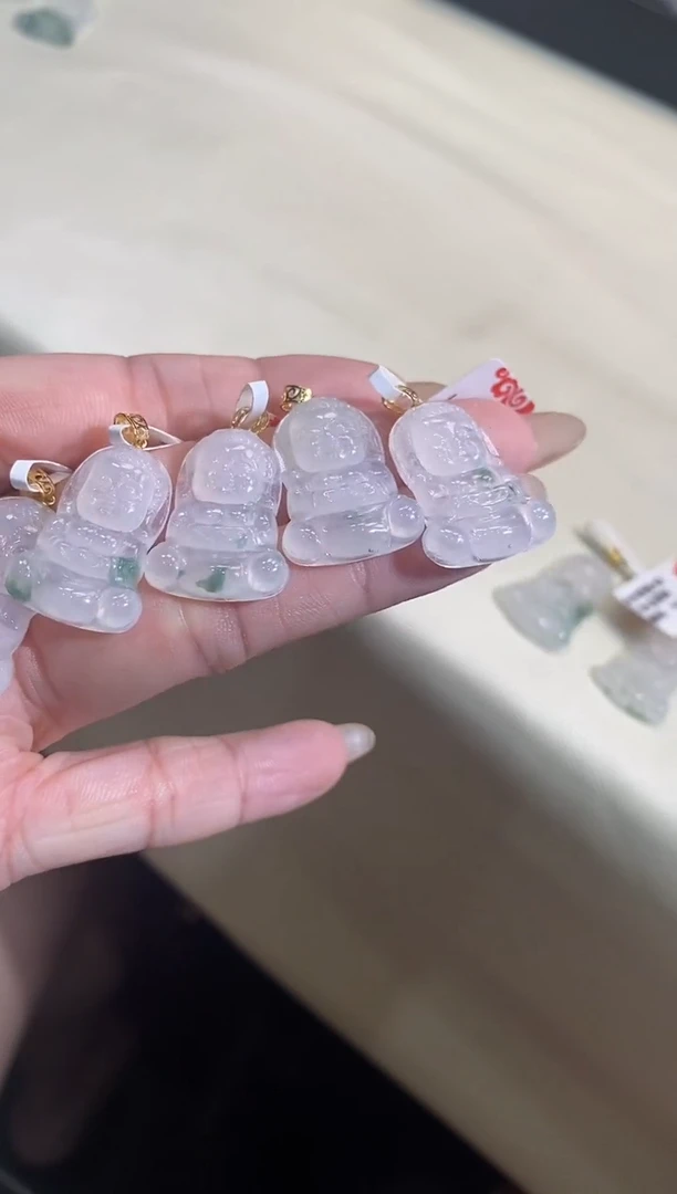 翡翠18K金镶嵌吊坠(不含链)宝宝佛-多样性，发其一