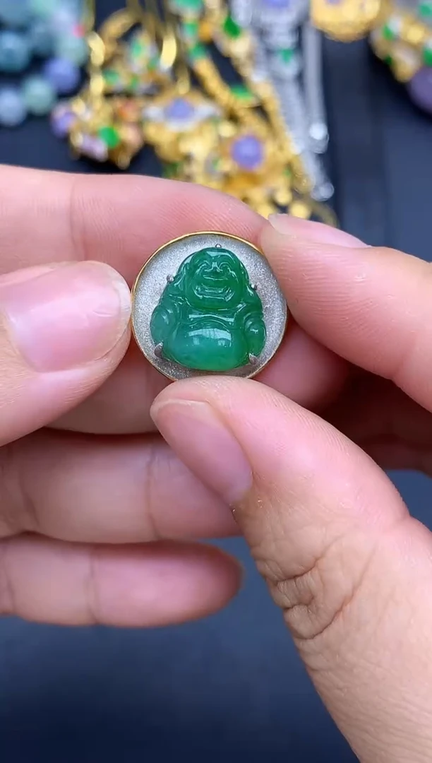 颈饰18K金镶嵌翡翠209-春日珠宝