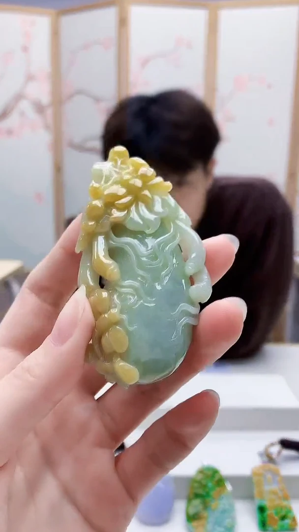 未镶嵌定制翡翠5145ry-毛货挂件58