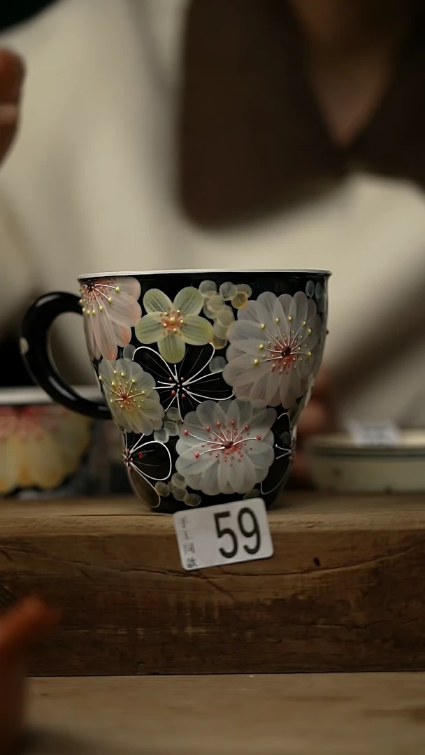 【闪购商品】瓷片设计师手作款 / 花满溪系列 咖啡杯