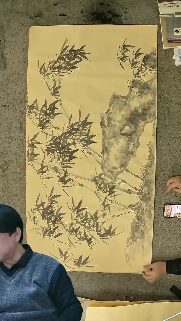 国画四尺整张  墨竹  69*138cm 横