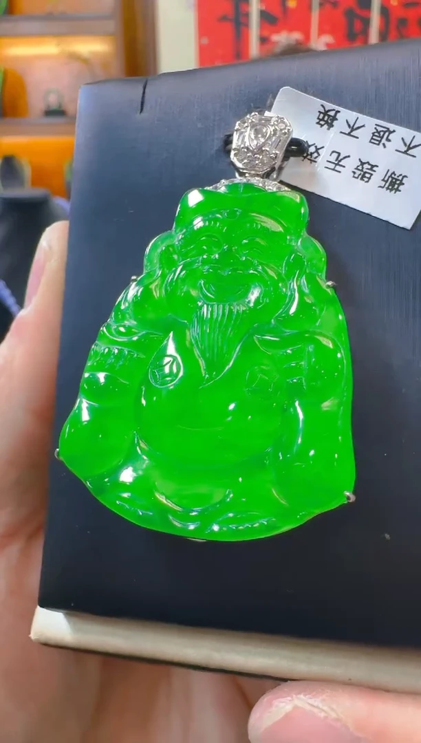 吊坠(赠链)银S925镶嵌翡翠天然A货翡翠