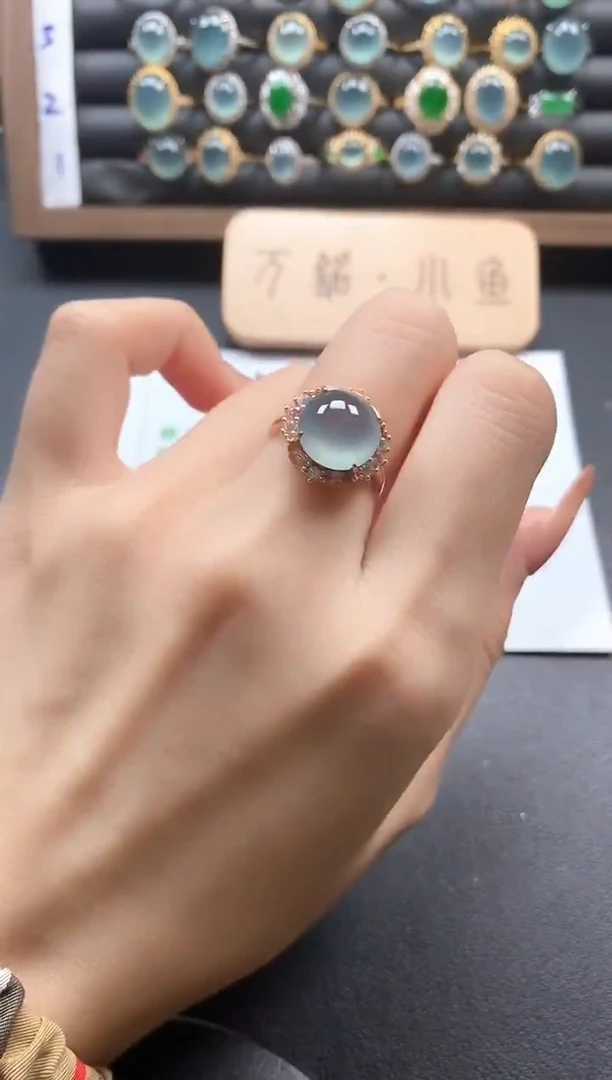 银S925镶嵌戒指翡翠51151