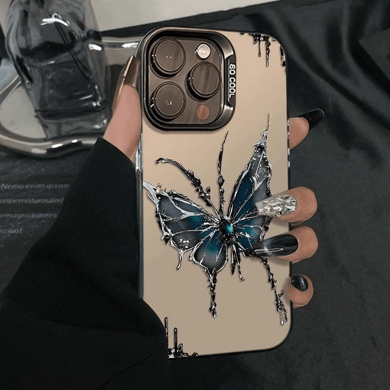蜘蛛蝴蝶适用于苹果16华为oppo荣耀vivo小米手机壳15镭射14防摔壳