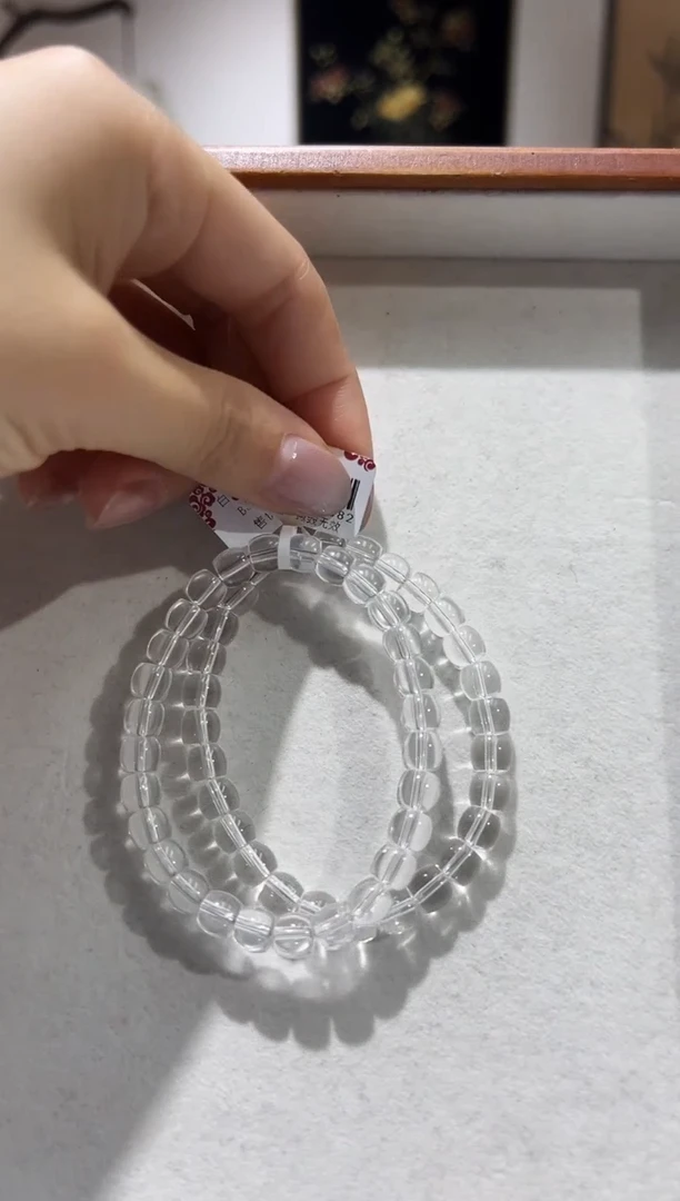 水晶手串未镶嵌MJJZBXL3682白水晶手串6-7+多样性发一
