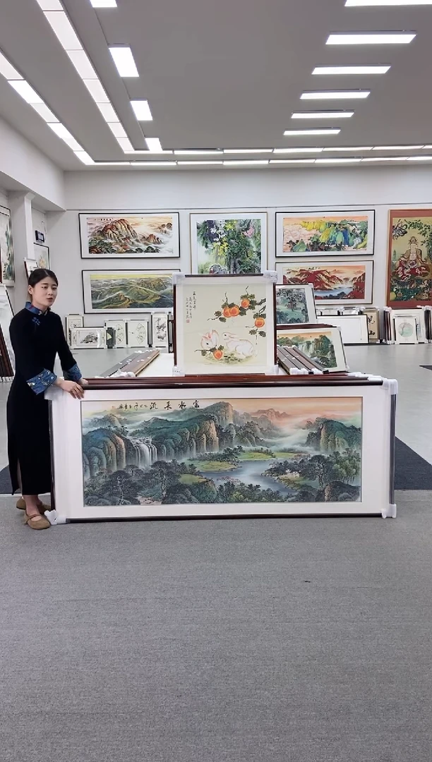 国画富水长流 219*88cm