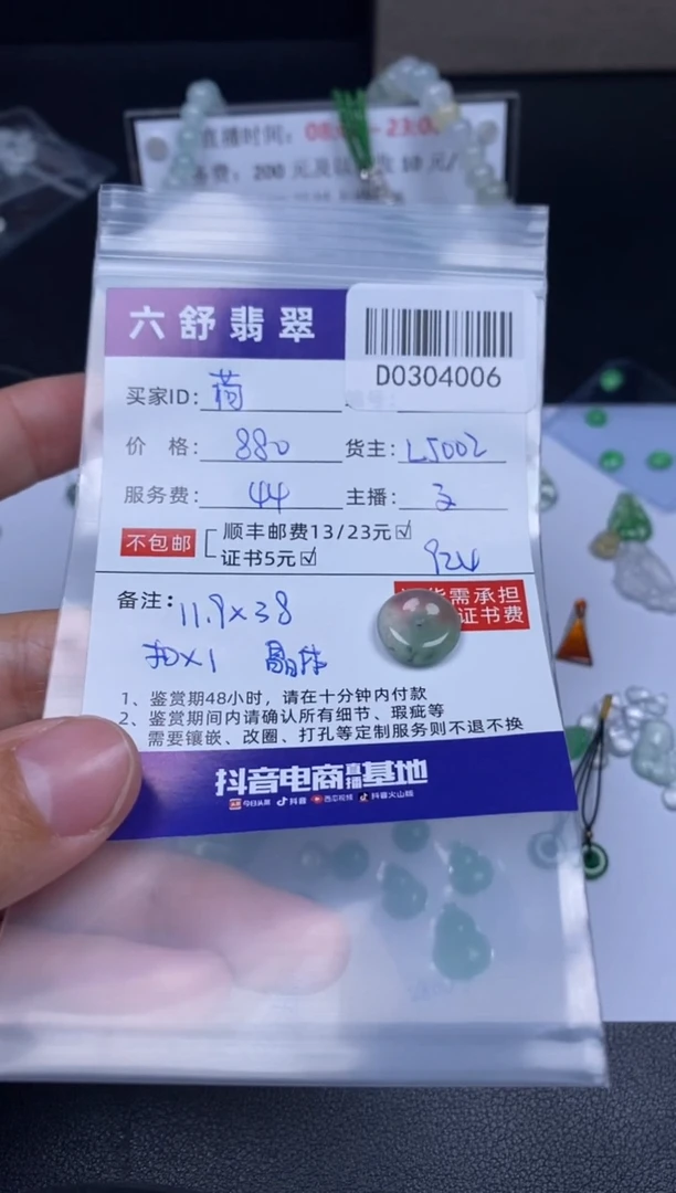 【闪购商品】翡翠吊坠(不含链)未镶嵌D0304006