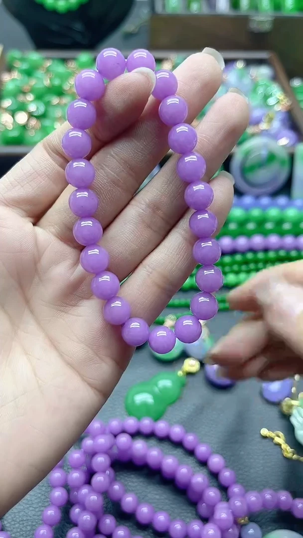 颈饰未镶嵌翡翠8mm紫单圈