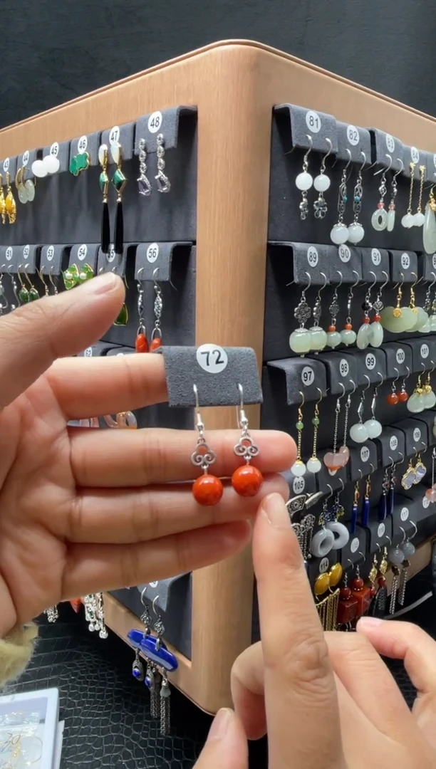 【闪购商品】南红玛瑙耳饰银S925镶嵌0072