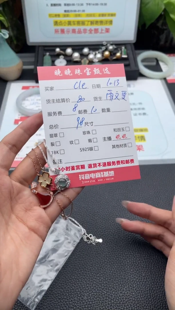 颈饰银S925镶嵌翡翠C****a项链