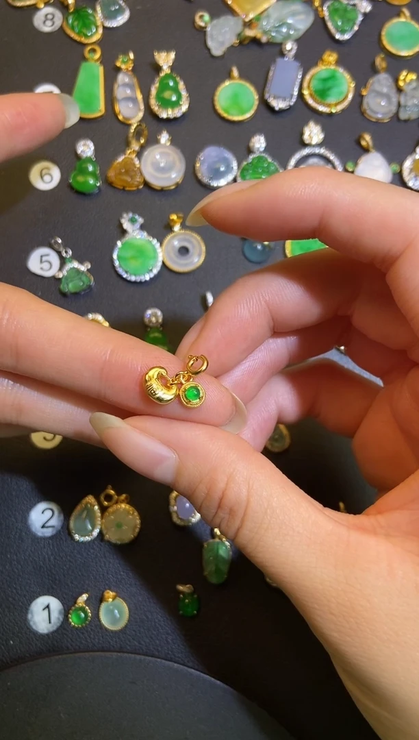 吊坠(不含链)银S925镶嵌翡翠1