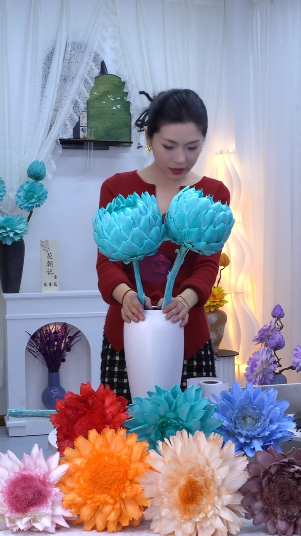 永生洋蓟蒂芙尼蓝2头【叶片有伤】7324