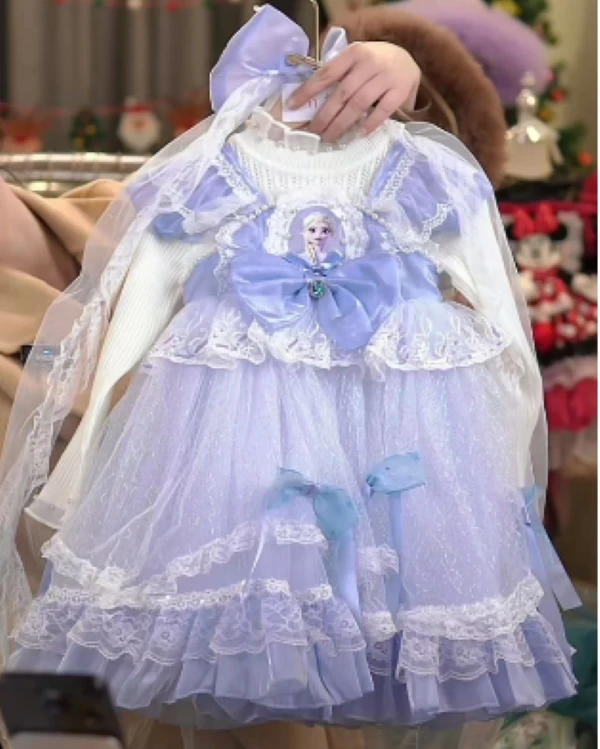【艾莎】女童公主裙蓬蓬裙婚礼生日钢琴演出连衣裙