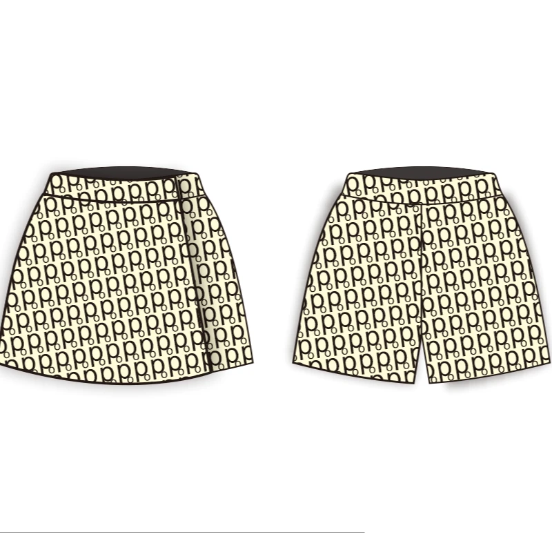 无品牌轻奢老花高腰短裙百搭女5602