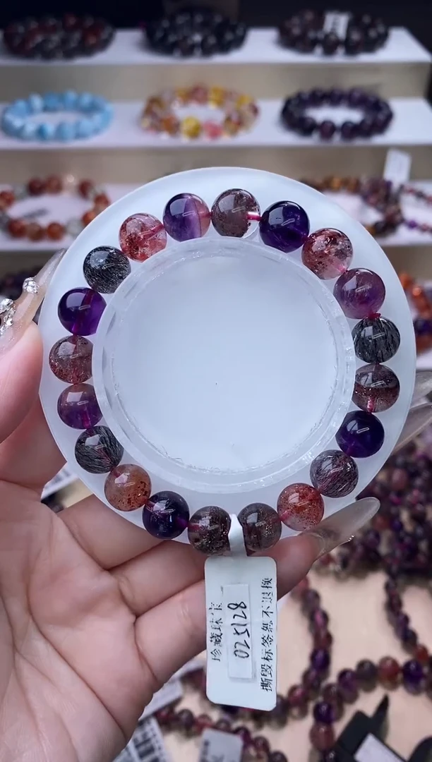 【闪购商品】水晶手链未镶嵌黑加仑超七单圈9m+