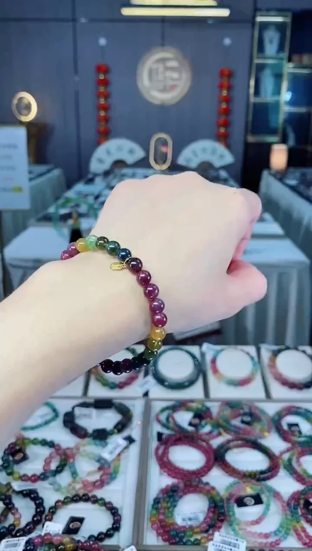 未镶嵌老矿碧玺单圈手串6mm+碧玺hon多样性发货一条