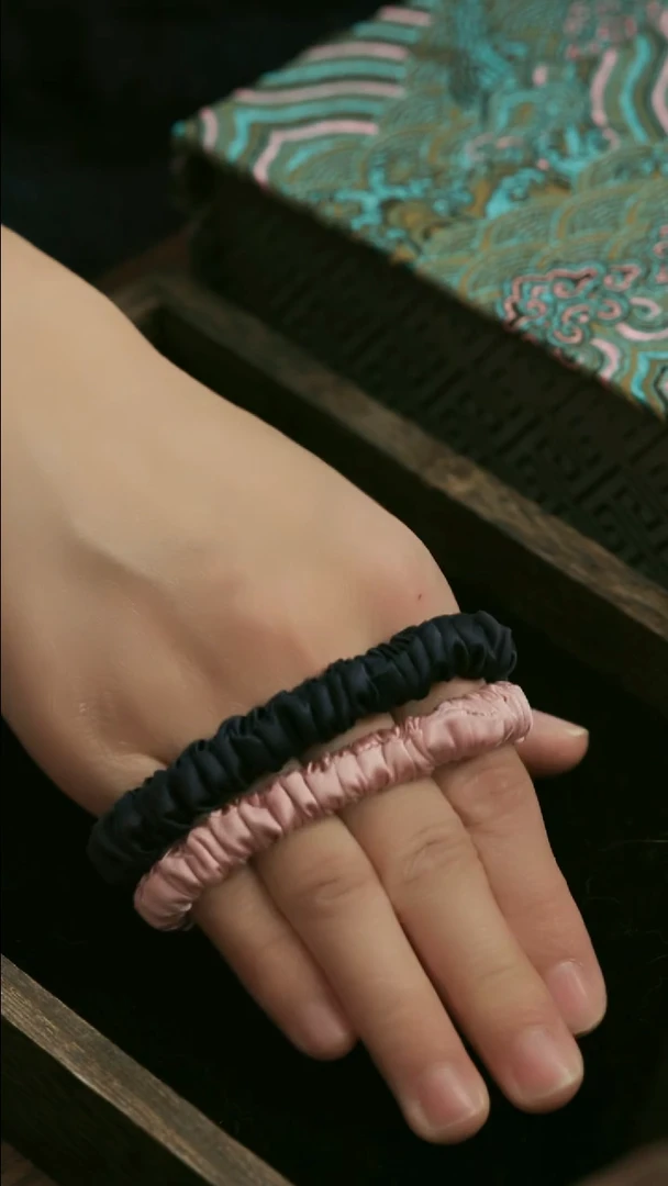 刺绣湘传礼桑蚕丝小发圈19姆咪