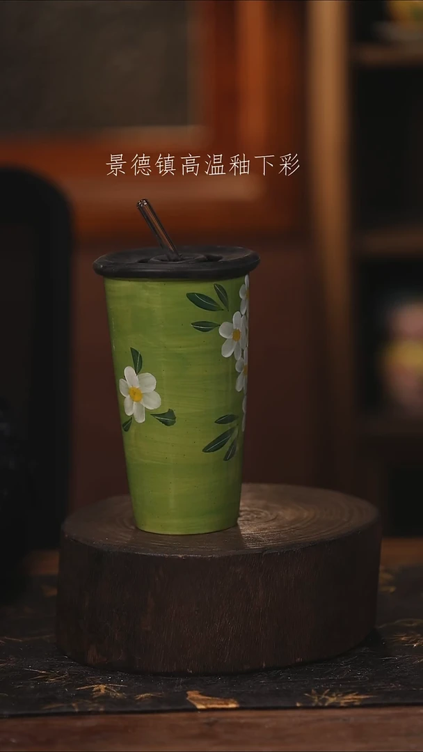 陶瓷景德镇高温釉下手绘陶瓷@L107@