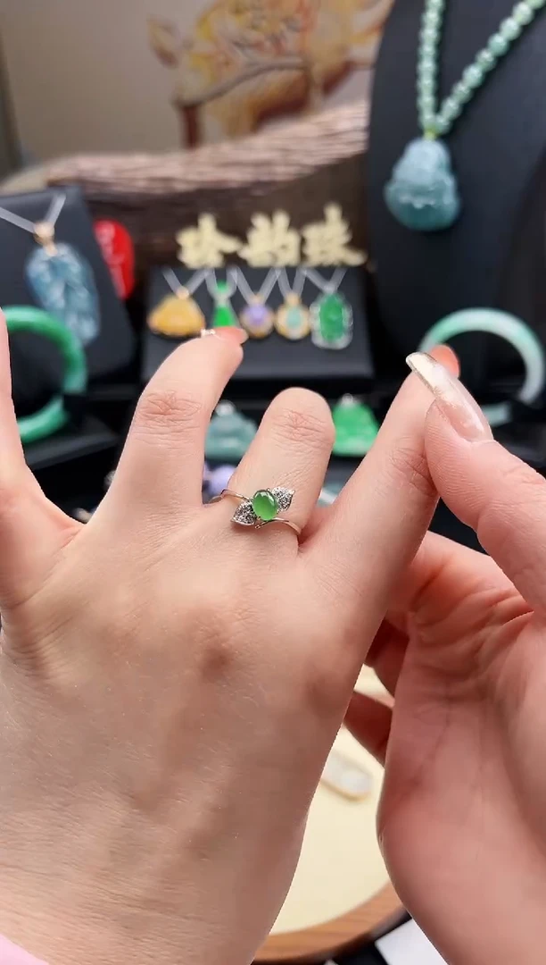 【闪购商品】翡翠戒指18K金镶嵌戒指