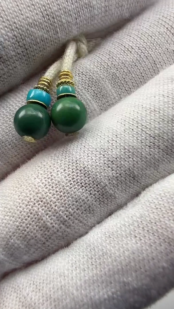 18K金镶嵌绿松石吊坠(不含链)松石吊坠