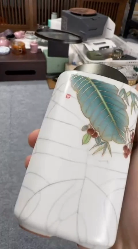 摆件陶茶具茶具茶具芭蕉叶茶叶罐长