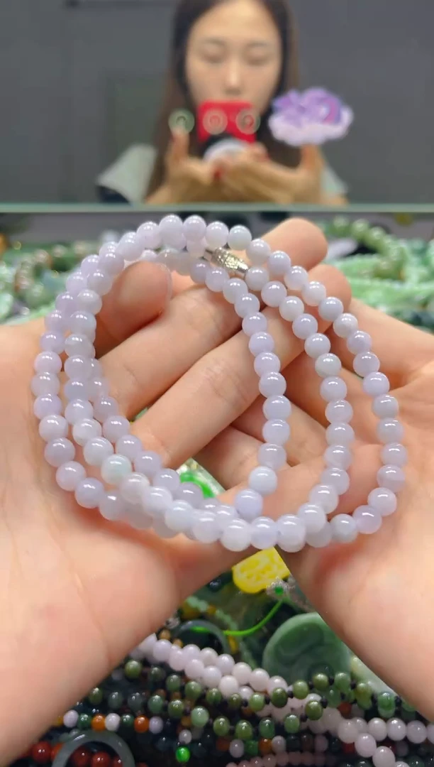 颈饰未镶嵌翡翠5MM/Q/翡翠A货，一件也是批发价