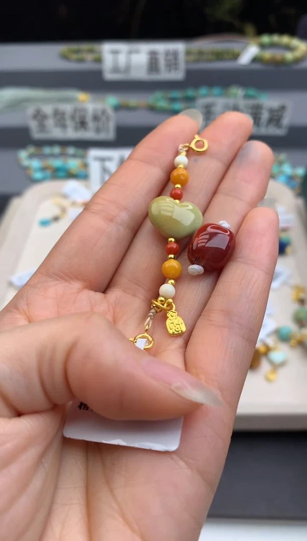 银S925镶嵌提溜南红玛瑙茜.E76