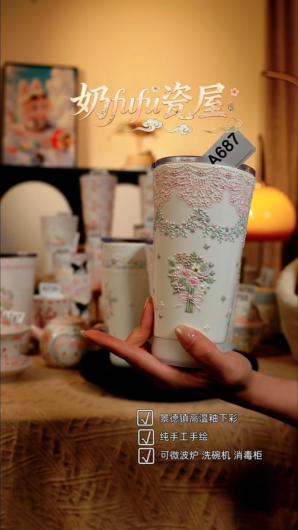 景德镇高温釉下彩立体釉创意瓷