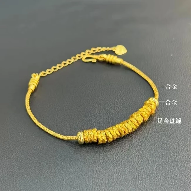 【阿柔】足金999盘缠配件20颗-卡5-6mm(赠DIY合金链多样性发一)