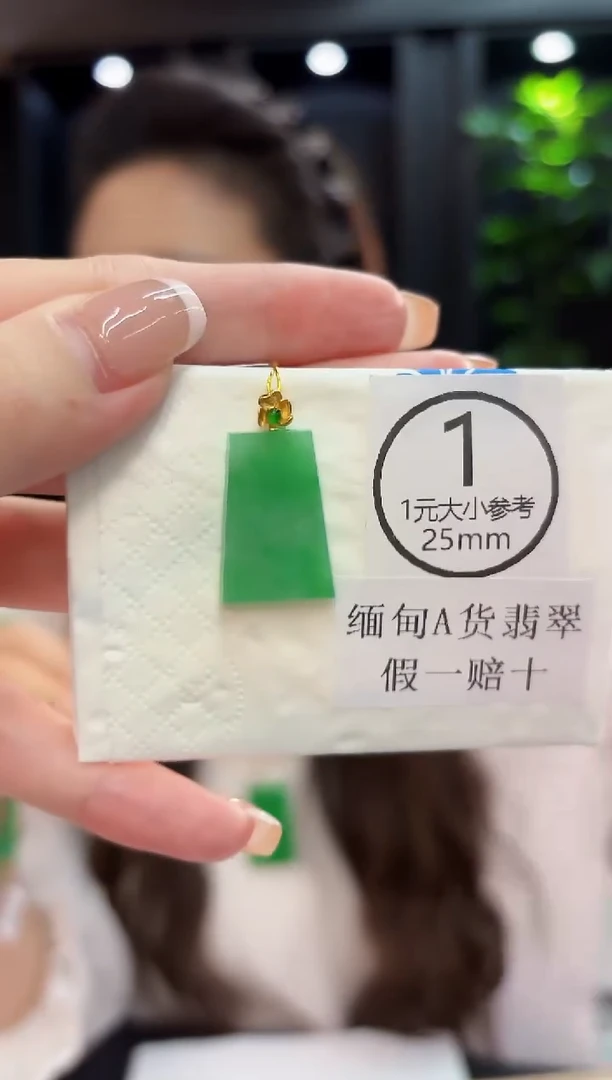 颈饰18K金镶嵌翡翠 缅料A货/支持复检/一件