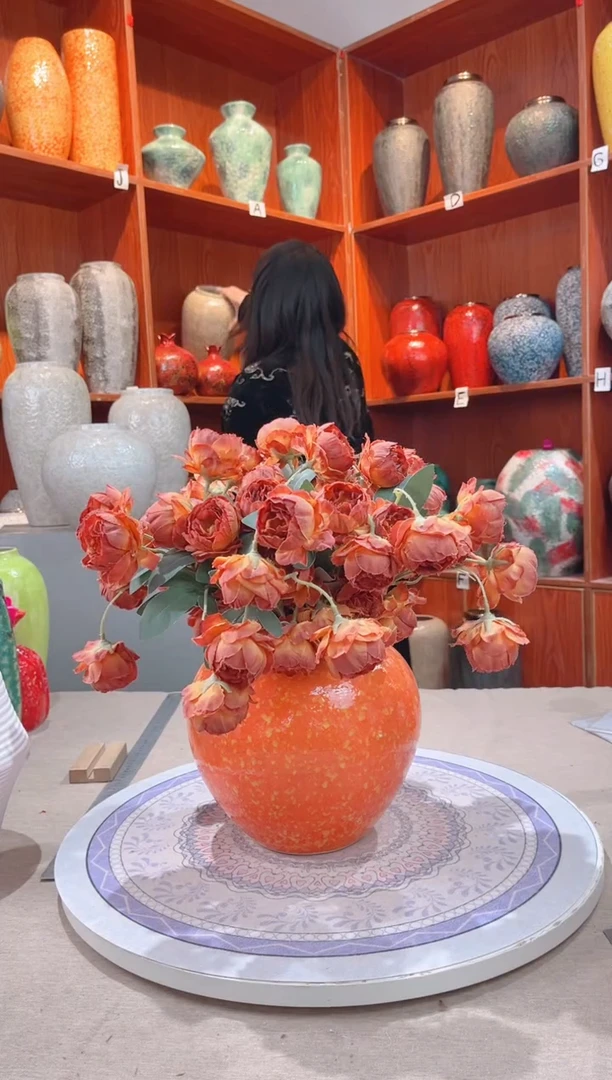 【闪购商品】瓶精品陶瓷花瓶 无花 爱马仕橙 小号