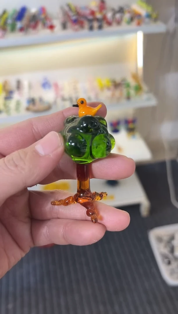 手工艺品琉璃小鸟树