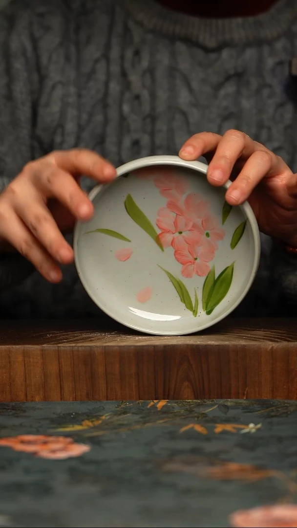 瓷片釉下彩手工手绘同款陶器