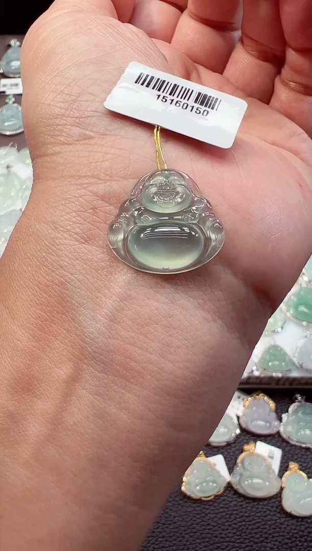 吊坠(不含链)18K金镶嵌翡翠佛公吊坠150A