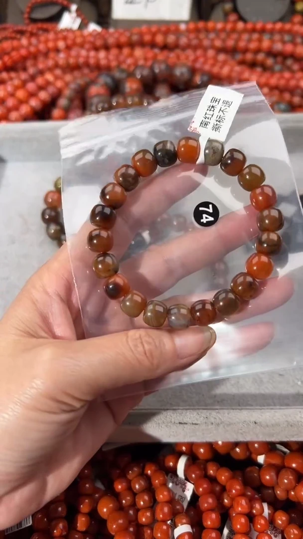 南红玛瑙手串未镶嵌10
