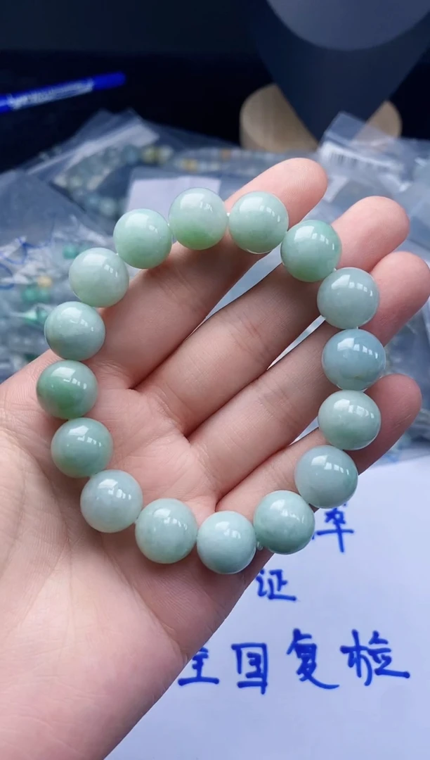未镶嵌手串翡翠缅甸天然A货翡翠一物一证