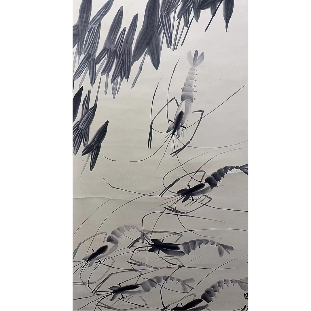 齐     多虾挂轴135*67