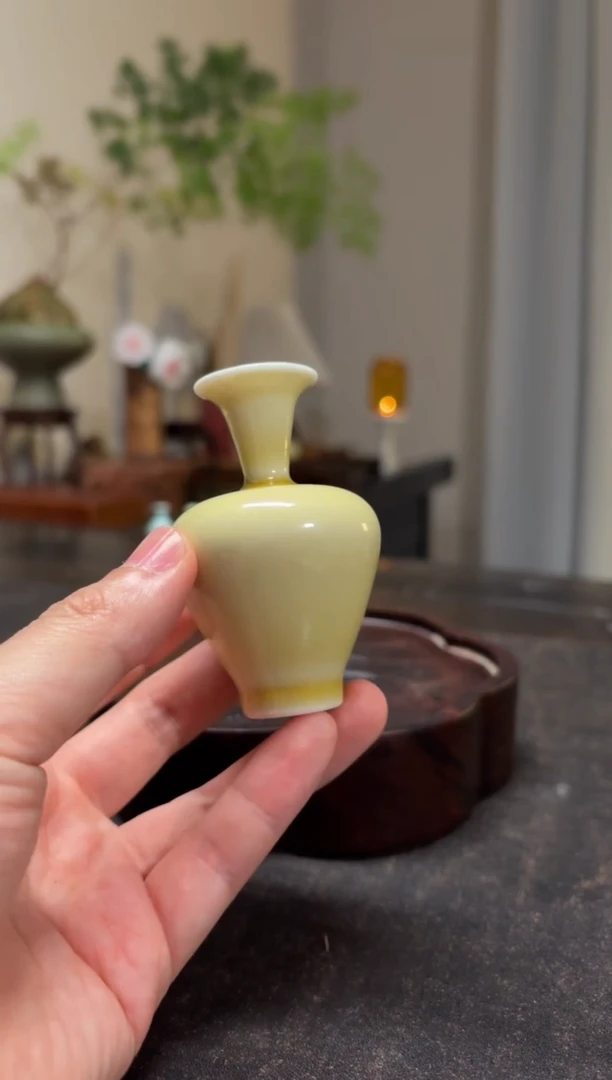 瓶高温陶瓷小花瓶花器中式摆件（不含花）