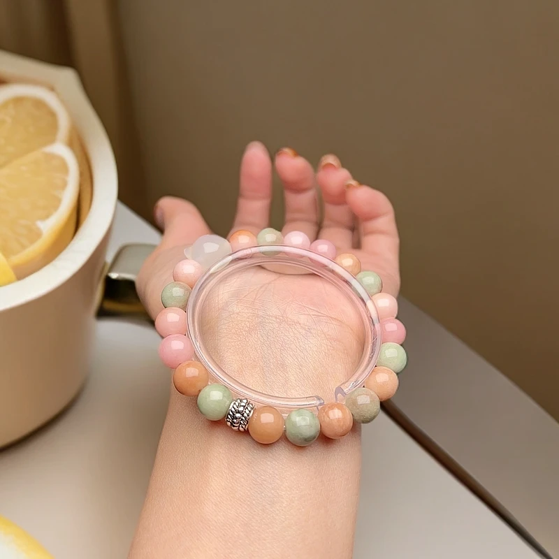 【高品】成品阿拉善彩玉6-8mm宠配件+针线