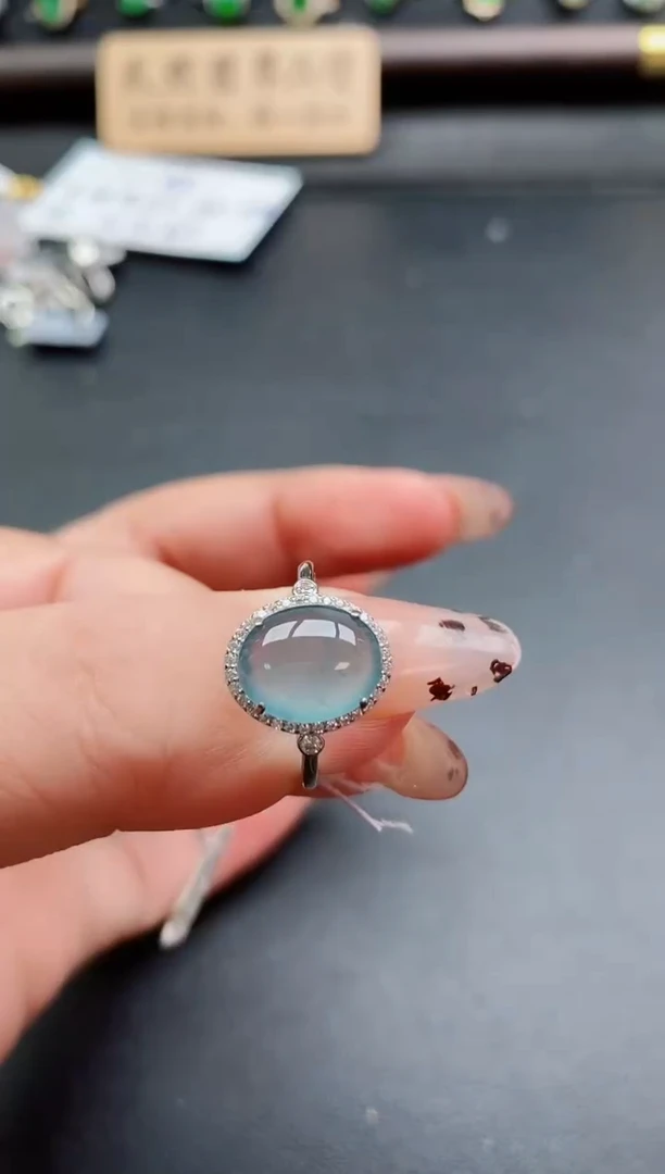 银S925镶嵌戒指翡翠1