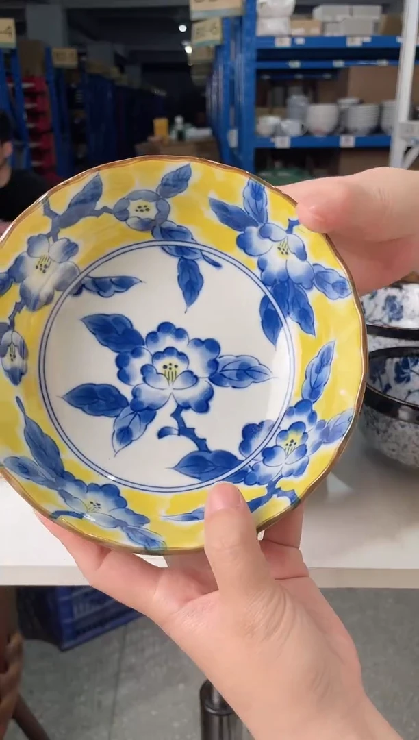 陶瓷富贵黄彩【1支】 6.6英寸钵碗