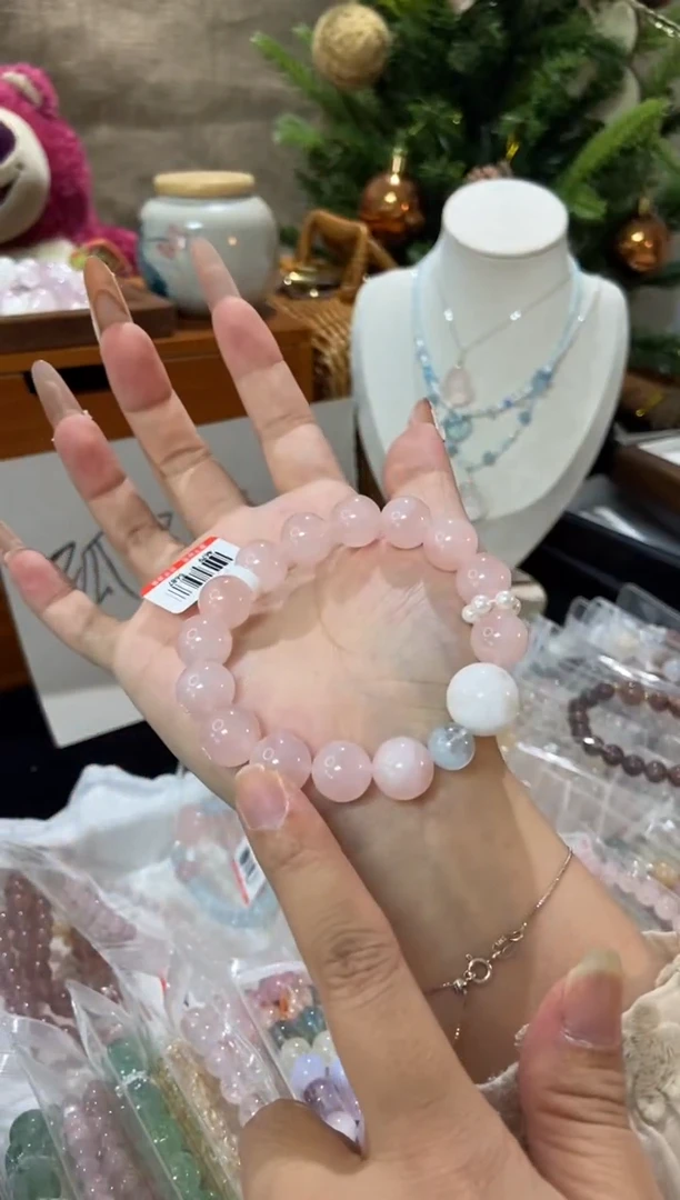 水晶手串未镶嵌孤品捡漏均匀瑕疵介意勿拍