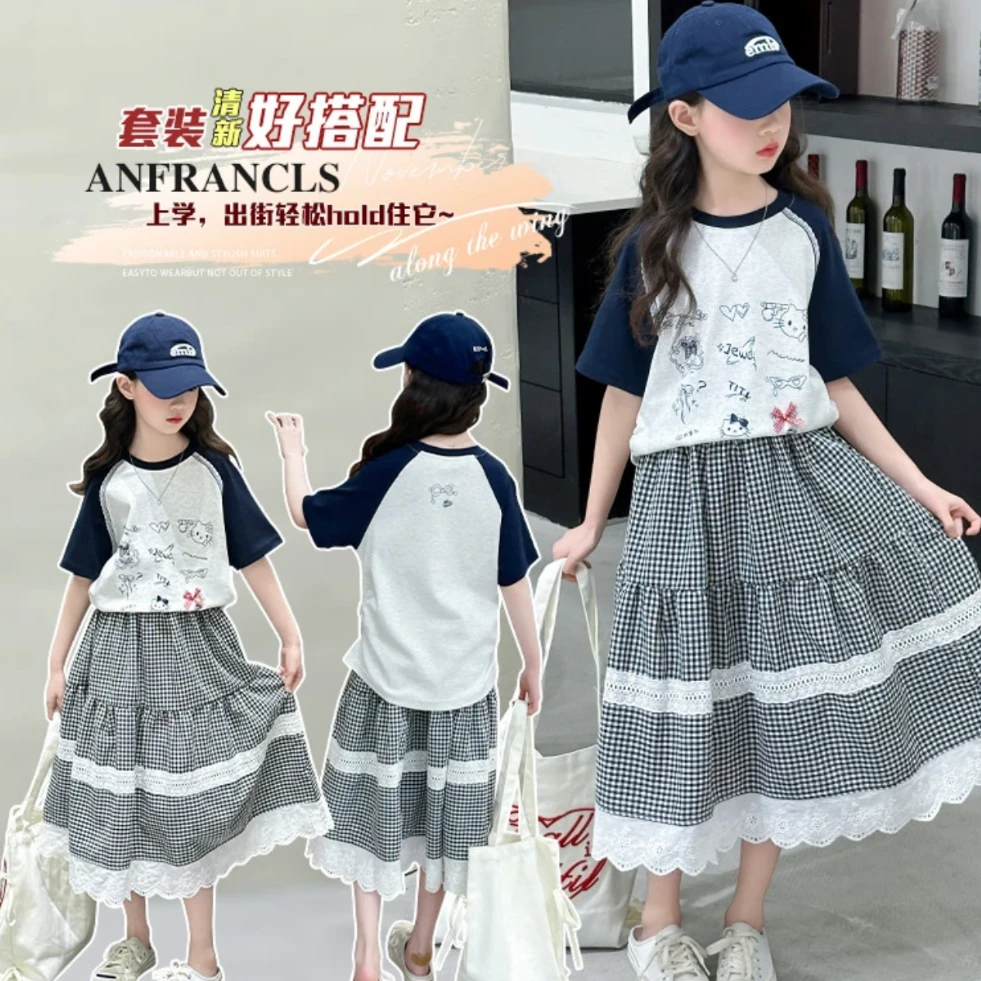 【芽梓制衣】2025女童格子裙子薄款夏季韩版女休闲风半身裙-TZ25006