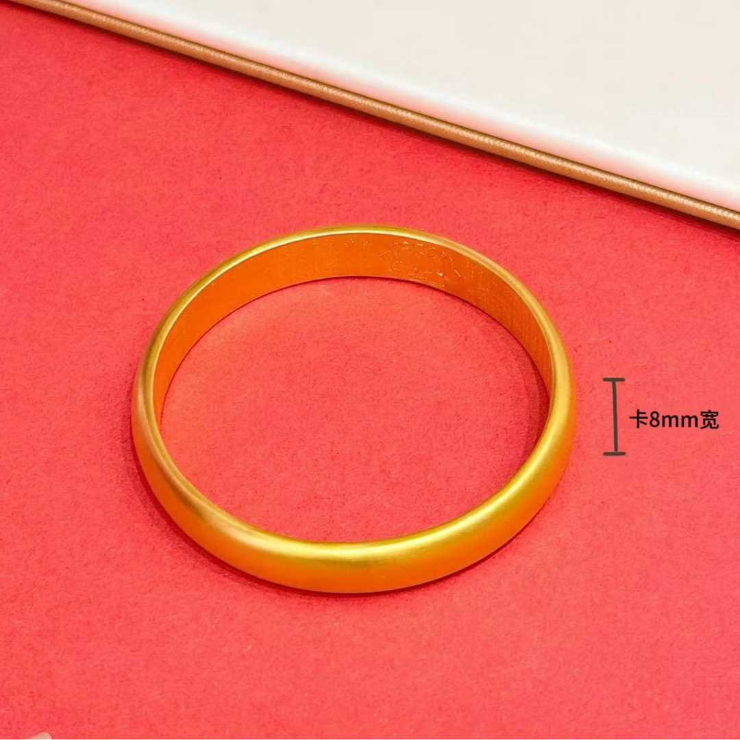 足金999古法泥鳅背手镯卡8mm精美百搭#01487