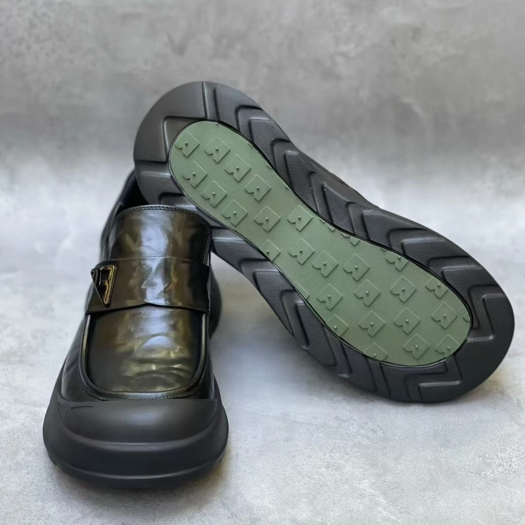 3098-5秋季新款轻奢商务休闲男士百搭平底休闲皮鞋